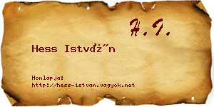 Hess István névjegykártya