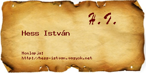 Hess István névjegykártya
