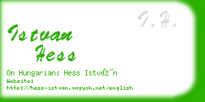 istvan hess business card